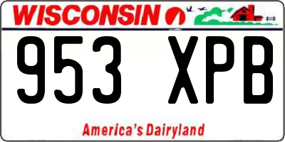 WI license plate 953XPB