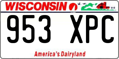 WI license plate 953XPC