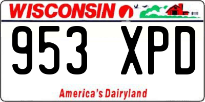 WI license plate 953XPD
