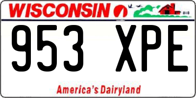 WI license plate 953XPE