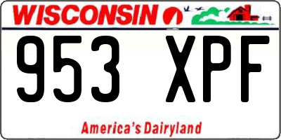 WI license plate 953XPF