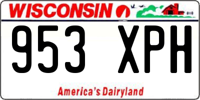 WI license plate 953XPH