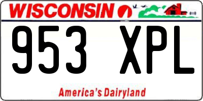 WI license plate 953XPL