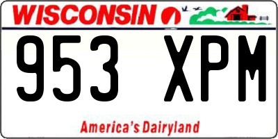 WI license plate 953XPM