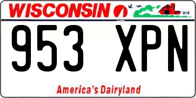 WI license plate 953XPN