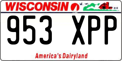 WI license plate 953XPP