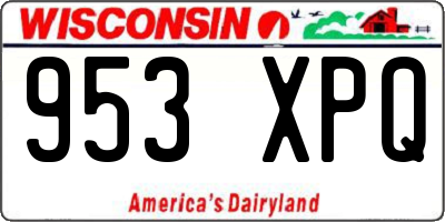 WI license plate 953XPQ