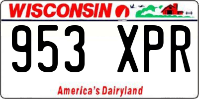 WI license plate 953XPR