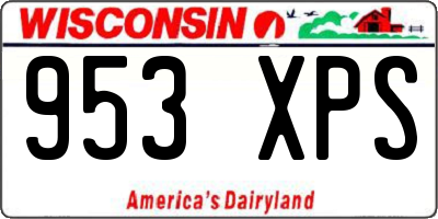 WI license plate 953XPS