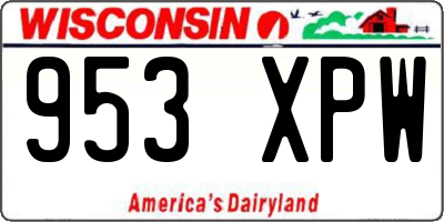 WI license plate 953XPW