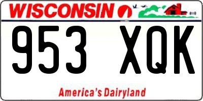 WI license plate 953XQK