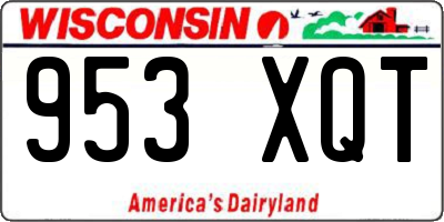 WI license plate 953XQT