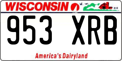 WI license plate 953XRB