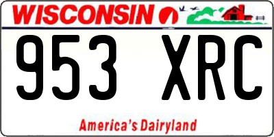 WI license plate 953XRC