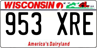WI license plate 953XRE
