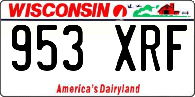 WI license plate 953XRF