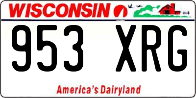 WI license plate 953XRG