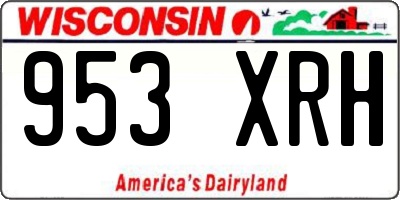 WI license plate 953XRH