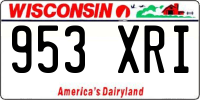 WI license plate 953XRI