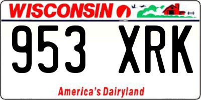 WI license plate 953XRK