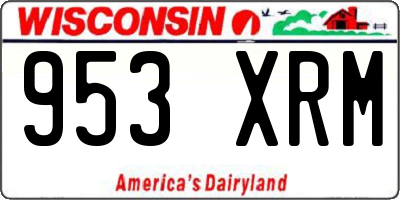 WI license plate 953XRM