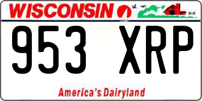 WI license plate 953XRP