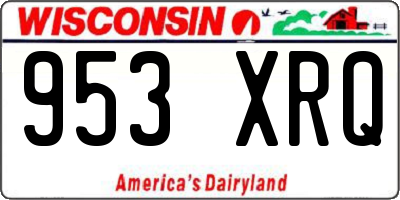 WI license plate 953XRQ