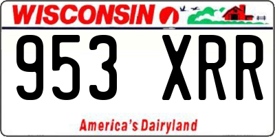 WI license plate 953XRR