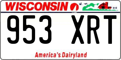 WI license plate 953XRT