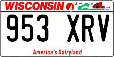 WI license plate 953XRV