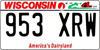 WI license plate 953XRW