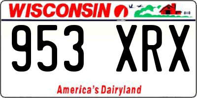 WI license plate 953XRX