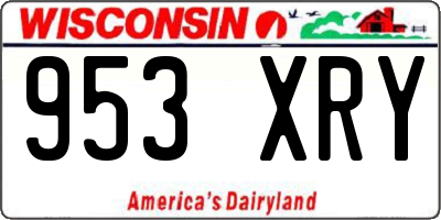 WI license plate 953XRY