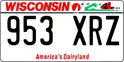 WI license plate 953XRZ