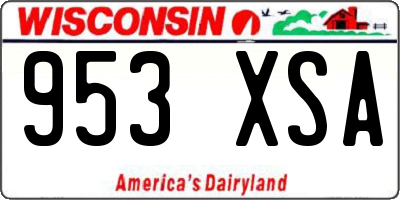 WI license plate 953XSA