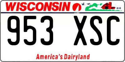WI license plate 953XSC