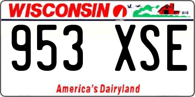 WI license plate 953XSE