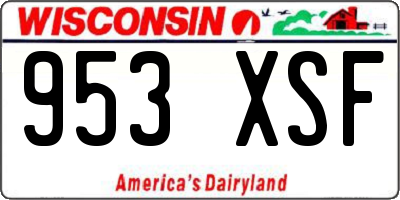 WI license plate 953XSF