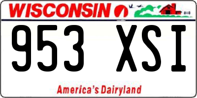 WI license plate 953XSI