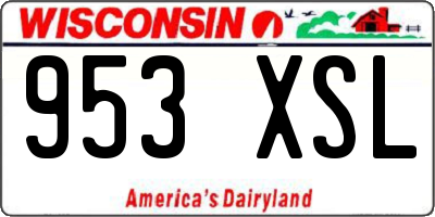 WI license plate 953XSL
