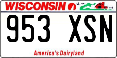 WI license plate 953XSN