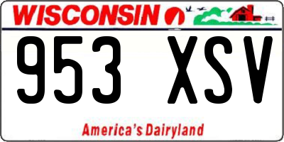 WI license plate 953XSV
