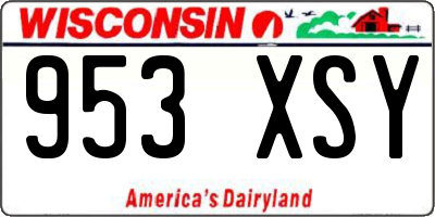 WI license plate 953XSY