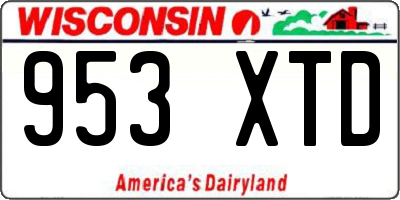 WI license plate 953XTD