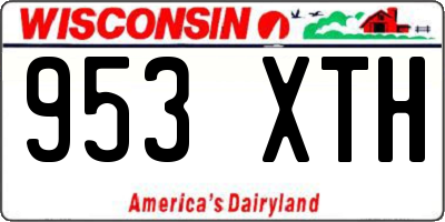 WI license plate 953XTH