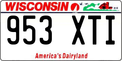 WI license plate 953XTI