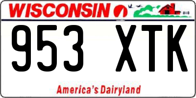 WI license plate 953XTK