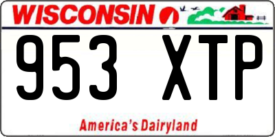 WI license plate 953XTP