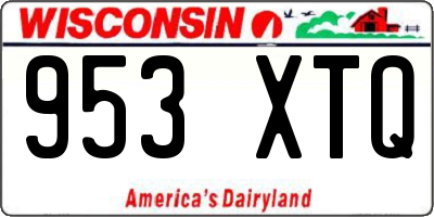 WI license plate 953XTQ