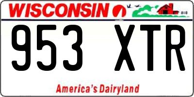 WI license plate 953XTR